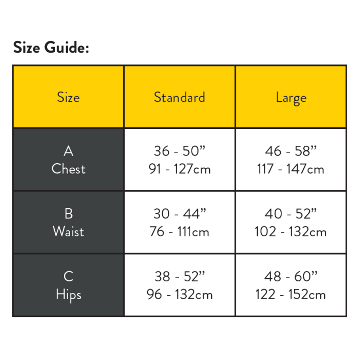 Ridgegear RGH16 Size Guide